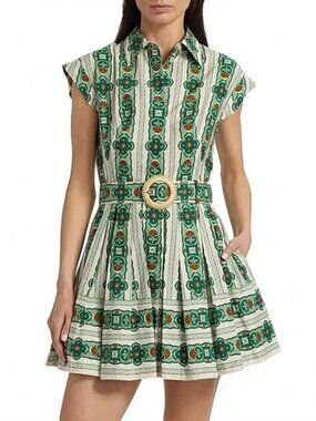 NEW CARA CARA women's octavia mini dress in bria stripe green